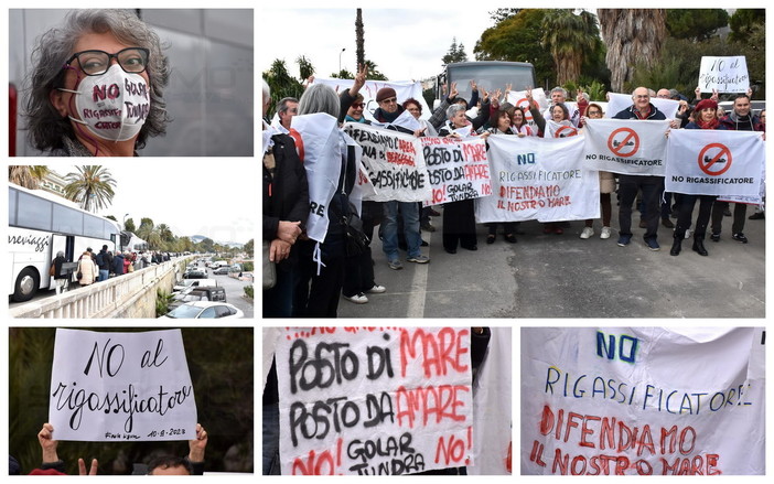 Sanremo: la protesta per dire 'No al rigassificatore' approda al Festival, in 100 da Savona e Vado (Foto e Video) Sanremo: la protesta per dire 'No al rigassificatore' approda al Festival, in 100 da Savona e Vado (Foto e Video)