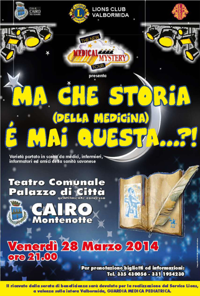 Cairo Montenotte, il 28 marzo in scena "Ma che storia della medicina e’ mai questa …?!"