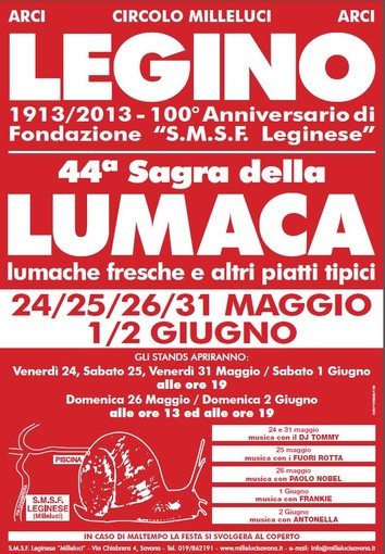 Savona, questa sera Paolo Nobel alla Sagra della Lumaca di Legino