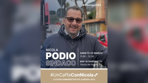 Albenga 2024, Podio lancia il caffè con il candidato sindaco: “Ascolto e condivisione”. Sabato 23 marzo il primo appuntamento