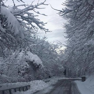Maltempo, una spolverata di neve sul Melogno e nei Comuni dell'Alta Valle