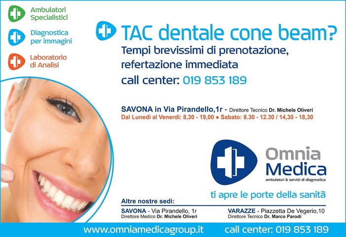 Tac facciale con fino a 60 volte meno radiazioni con "Tac cone beam" all'Omnia Medica di Savona