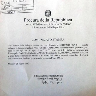 Formigoni invitato a (s)comparire