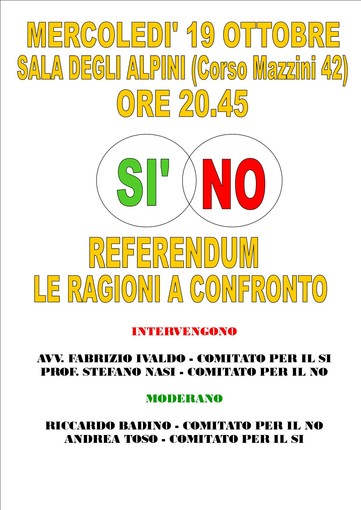 Nella sala degli Alpini delle Albisole un incontro per analizzare la Riforma costituzionale Nella sala degli Alpini delle Albisole un incontro per analizzare la Riforma costituzionale
