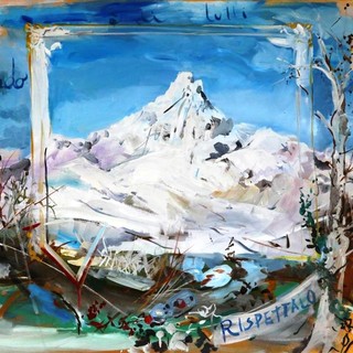 Gianni Pascoli: "Il mondo è di tutti, rispettalo". Olio su tela