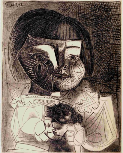 "Paloma et sa poupée" di Picasso opera esposta alla GAMA