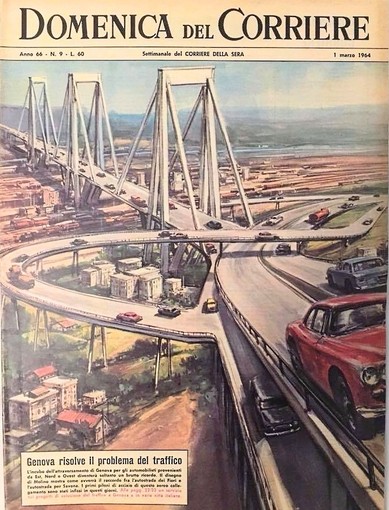 Il ponte sulla copertina della Domenica del Corriere nel 1964