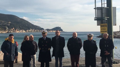 L’ammiraglio Pettorino in visita stamattina al porto di Finale Ligure