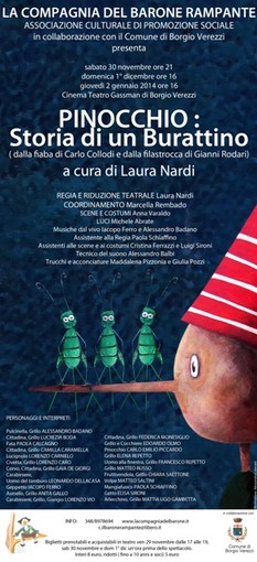 Borgio Verezzi, il 30 novembre arriva sulle scene "Pinocchio"