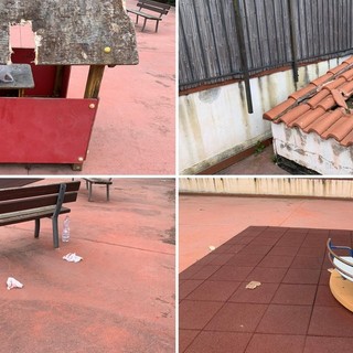 Giochi vandalizzati e sporcizia al parco di Campochiesa d’Albenga, il vicesindaco Passino: “Già chiesti più interventi alla Polizia Locale”