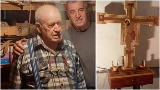 Pietra, il Crocifisso ispirato a Giotto: un capolavoro firmato dal "Mago" Pierino Traverso