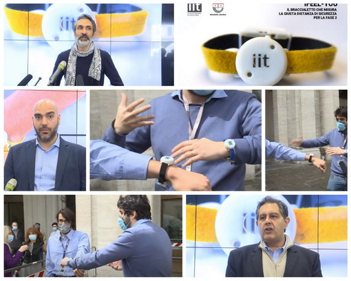 Covid, presentato in Regione "iFeel-You": il braccialetto elettronico che aiuterà a mantenere la distanza sociale Covid, presentato in Regione "iFeel-You": il braccialetto elettronico che aiuterà a mantenere la distanza sociale