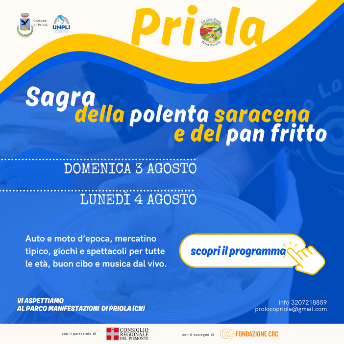Due giorni di Festa a Priola: tutti al Parco Manifestazioni per un weekend con tradizioni e tante novità Due giorni di Festa a Priola: tutti al Parco Manifestazioni per un weekend con tradizioni e tante novità