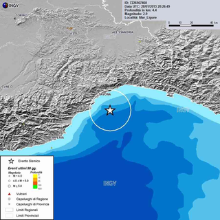 Terremoto di 2.9 Richter al largo di Noli e Savona