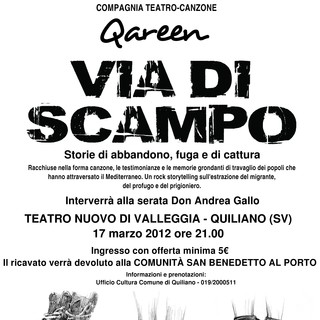 Quiliano: Compagnia teatro canzone Quaren con "Via di scampo"
