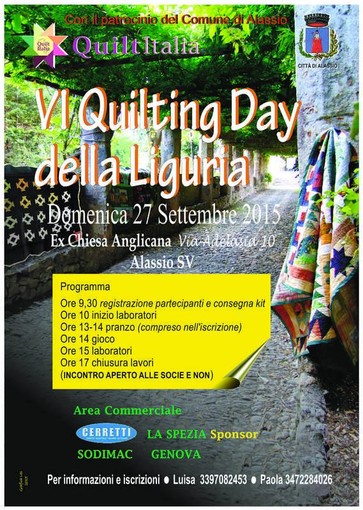 Alassio, domenica 27 settembre il Quilting Day della Liguria