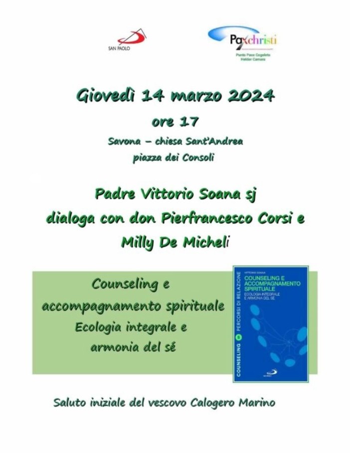 A Savona si parla di "Counseling e accompagnamento spirituale" A Savona si parla di "Counseling e accompagnamento spirituale"