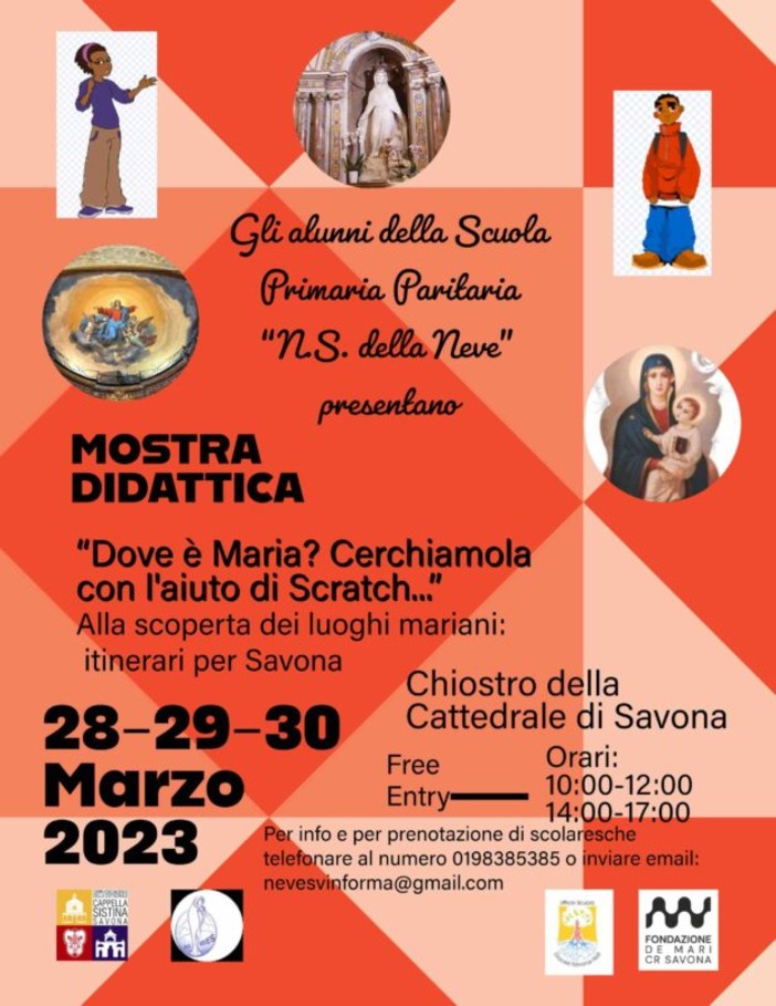 "Dove è Maria? Cerchiamola con l'aiuto di Scratch" in una mostra a Savona "Dove è Maria? Cerchiamola con l'aiuto di Scratch" in una mostra a Savona