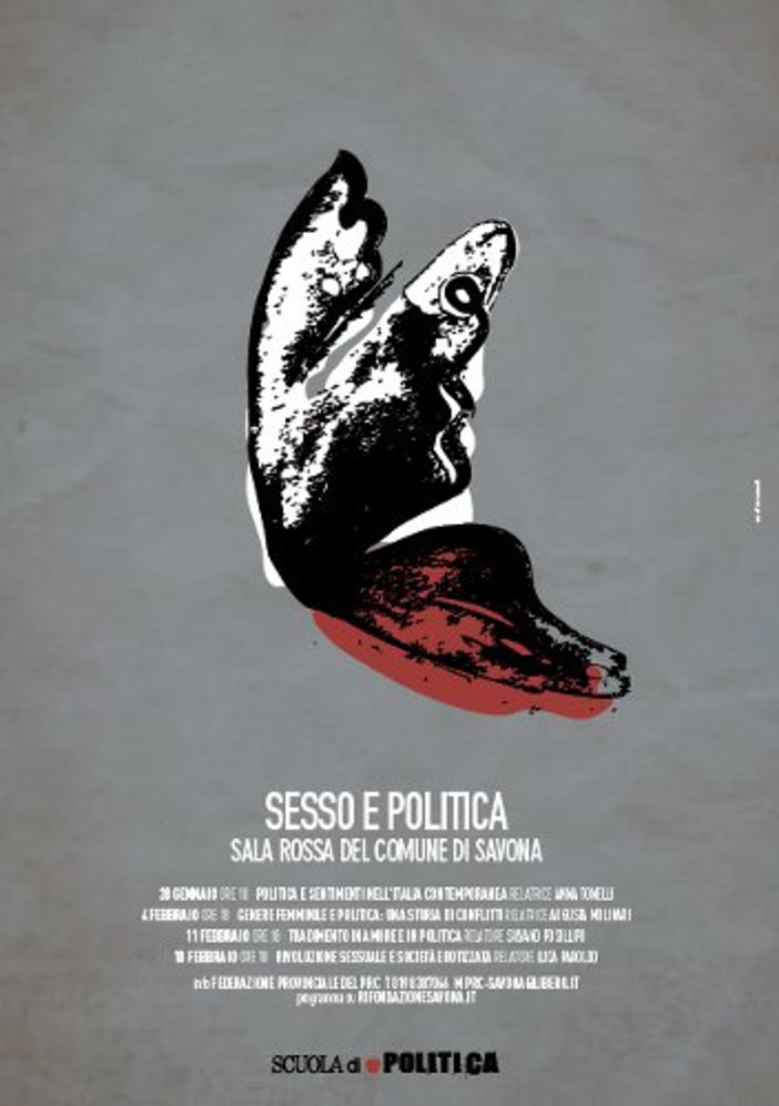 Savona, al via la "Scuola di Politica" organizzata da Rifondazione: riflessione su "Sesso e politica" in quattro incontri