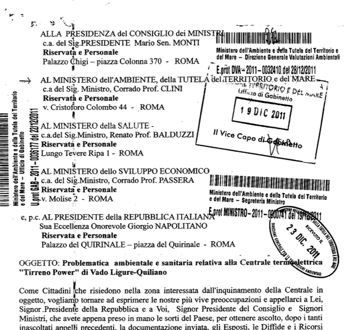Le osservazioni degli ambientalisti giunte finalmente a destinazione Le osservazioni degli ambientalisti giunte finalmente a destinazione