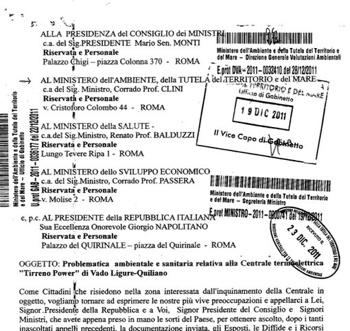 Le osservazioni degli ambientalisti giunte finalmente a destinazione Le osservazioni degli ambientalisti giunte finalmente a destinazione