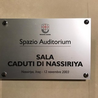 L'auditorium della Regione in piazza De Ferrari intitolato ai caduti di Nassirya L'auditorium della Regione in piazza De Ferrari intitolato ai caduti di Nassirya