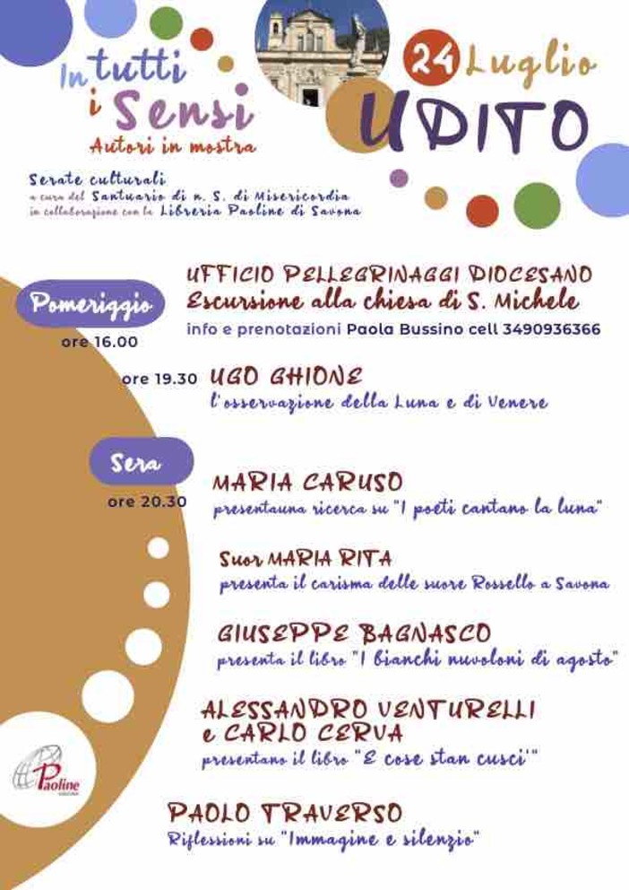 Savona, alla scoperta del "Senso dell'Udito" con gli "Autori in mostra" Savona, alla scoperta del "Senso dell'Udito" con gli "Autori in mostra"