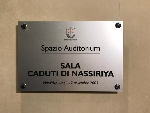 L'auditorium della Regione in piazza De Ferrari intitolato ai caduti di Nassirya L'auditorium della Regione in piazza De Ferrari intitolato ai caduti di Nassirya