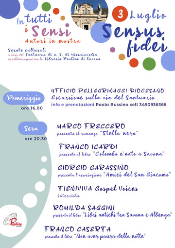 Libreria Paoline di Savona: momenti culturali per tutto il mese di luglio