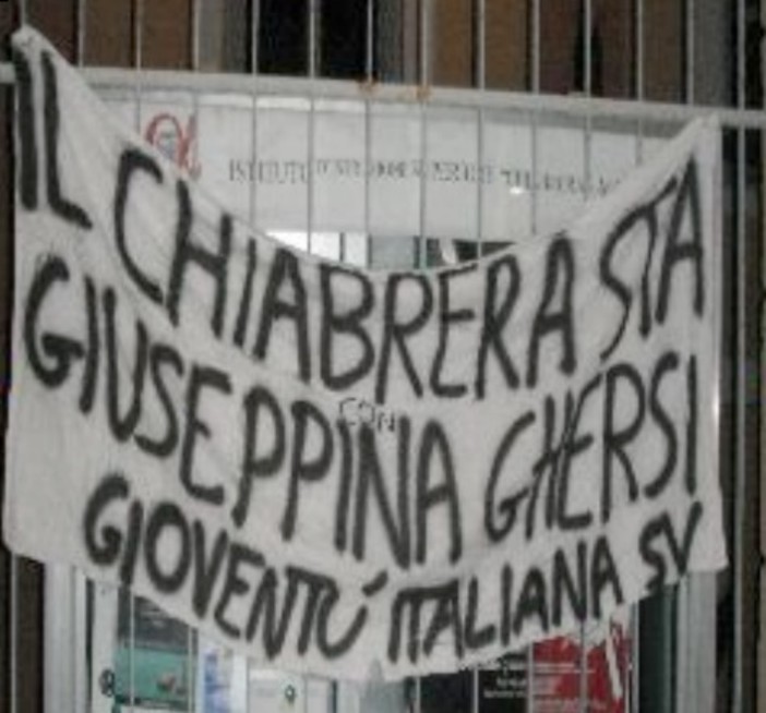 Blitz notturno di Gioventù Italiana Savona per ricordare Giuseppina Ghersi Blitz notturno di Gioventù Italiana Savona per ricordare Giuseppina Ghersi