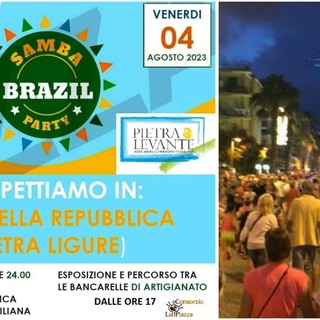 Pietra Ligure, il 4 agosto festa sul viale della Repubblica con il "Samba Brazil Party"