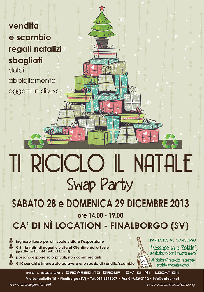 Finale Ligure, oggi e domani swap party "Ti Riciclo il Natale"