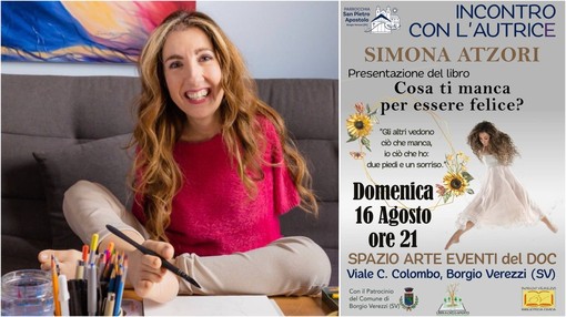 “Cosa ti manca per essere felice?”: Simona Atzori arriva a Borgio Verezzi