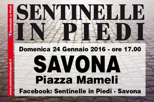 Sentinelle "della libertà" in piedi in Piazza De Ferrari