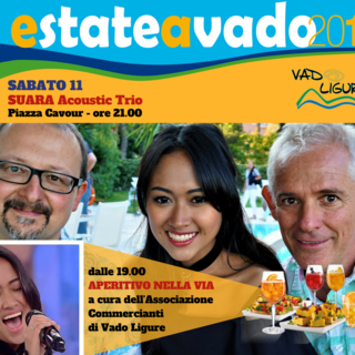 Vado, domani sera l’esibizione dal vivo del SUARA Acoustic Trio in Piazza Cavour
