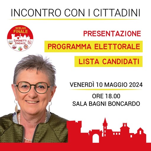 Elezioni '24, venerdì 10 maggio la presentazione ufficiale di "Scelgo Finale"