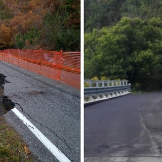I lavori sulla strada di collegamento Gameragna - San Martino
