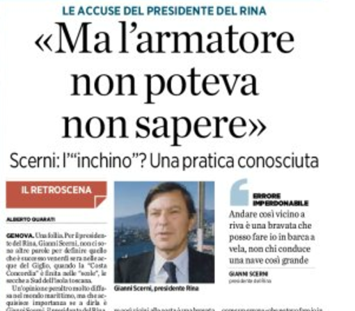 Costa Concordia: il RINA sapeva