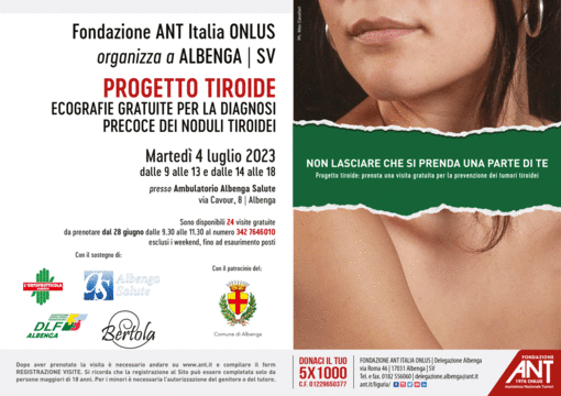 Fondazione A. N. T. di Albenga: riprende il programma di prevenzione oncologica gratuita Fondazione A. N. T. di Albenga: riprende il programma di prevenzione oncologica gratuita