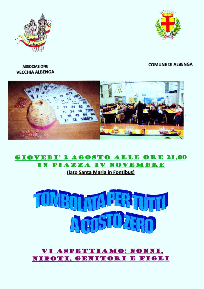 Albenga, tombolata Albenga, tombolata