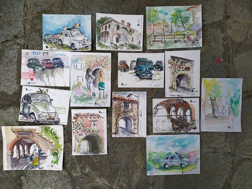 Una rappresentanza del gruppo "Urban Sketchers Liguria" alla Fiascolata di Dego (FOTO) Una rappresentanza del gruppo "Urban Sketchers Liguria" alla Fiascolata di Dego (FOTO)