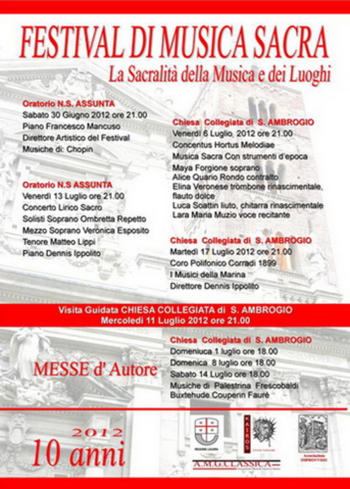 Appuntamento con il decimo Festival di Musica Sacra città di Varazze