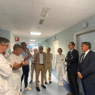 L'assessore Nicolò in visita al Santa Maria di Misericordia con, tra gli altri, il sindaco Riccardo Tomatis e il dg di Asl2 Michele Orlando