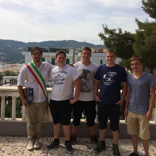 Vigili del Fuoco tedeschi in visita a Spotorno (FOTO)