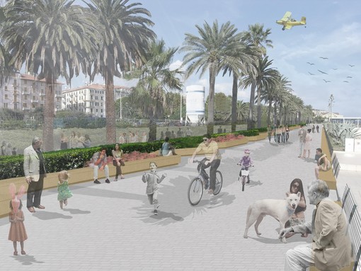 Vista della passeggiata del Prolungamento dopo i lavori Vista della passeggiata del Prolungamento dopo i lavori