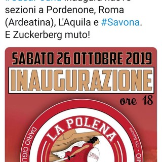 "E Zuckerberg muto": CasaPound annuncia su Twitter l'apertura a Savona, l'Anpi insorge