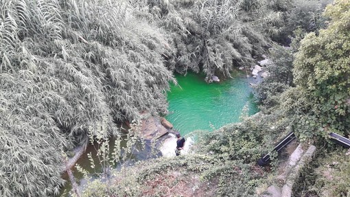 Toirano, nessun pericolo per l'acqua verde nel Varatella: la sostanza non era tossica