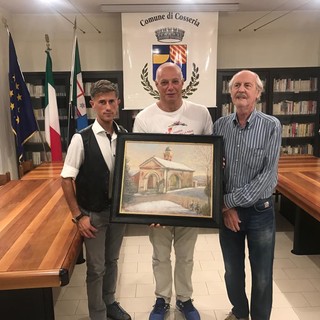 Cosseria, il pittore Giancarlo Pizzorno omaggia il Comune con un suo nuovo quadro