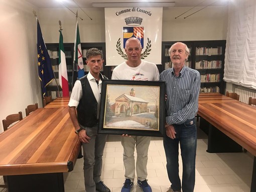 Cosseria, il pittore Giancarlo Pizzorno omaggia il Comune con un suo nuovo quadro