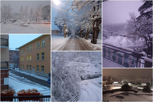 Neve in Val Bormida: 40 cm sul monte Settepani (Osiglia). Temperature sotto lo zero. A6 chiusa al traffico pesante